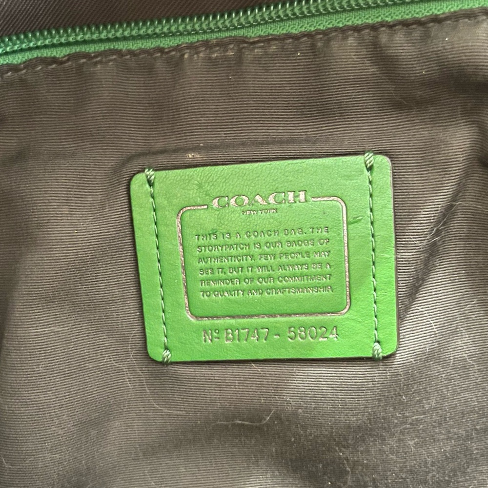 Coach Vibrant Green Leather Tote - Picture 3 of 4